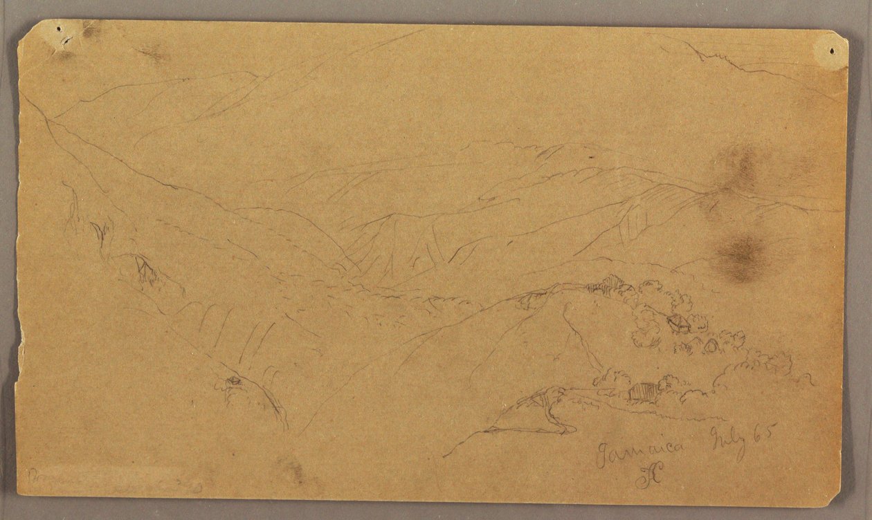 デッサン、山の風景、ジャマイカ、西インド諸島、1865年7月 作： フレデリックエドウィン教会