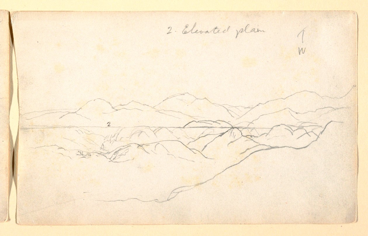 デッサン、山の風景、コロンビア、1853年 作： フレデリックエドウィン教会