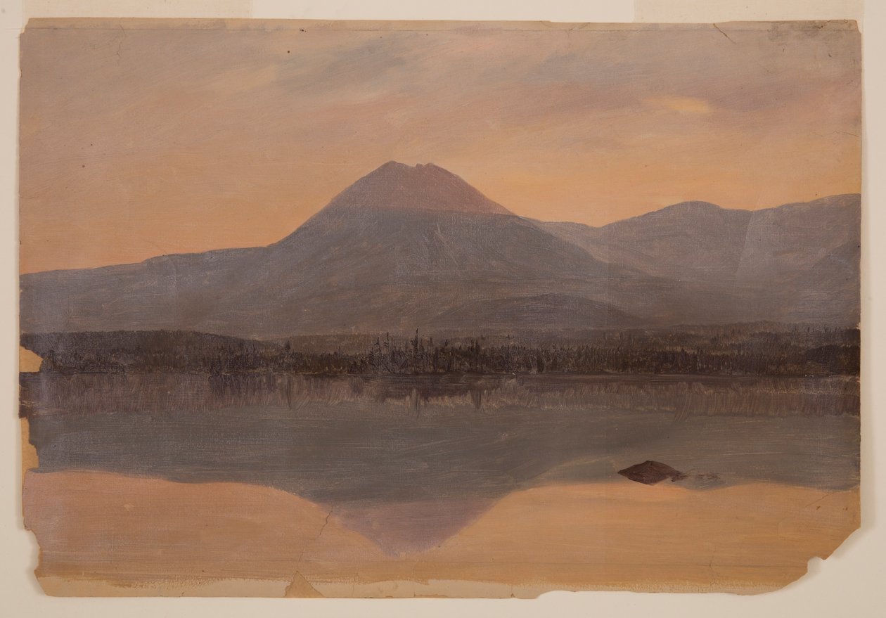 ドローイング、カタディン湖からのカタディン山カタディン湖からのカタディン山、1860-70年 作： フレデリックエドウィン教会