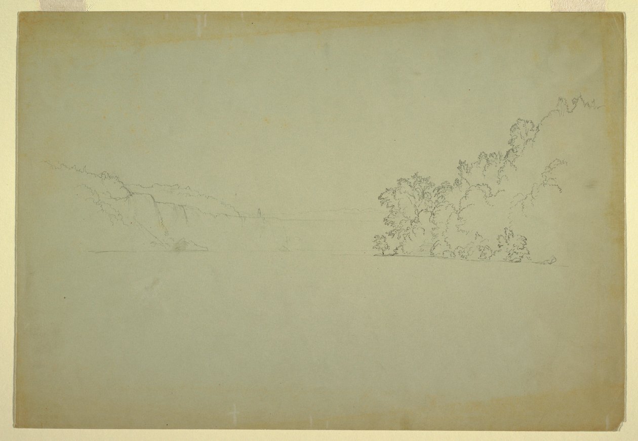 図面、北西からのナイアガラの滝、1856年 作： フレデリックエドウィン教会