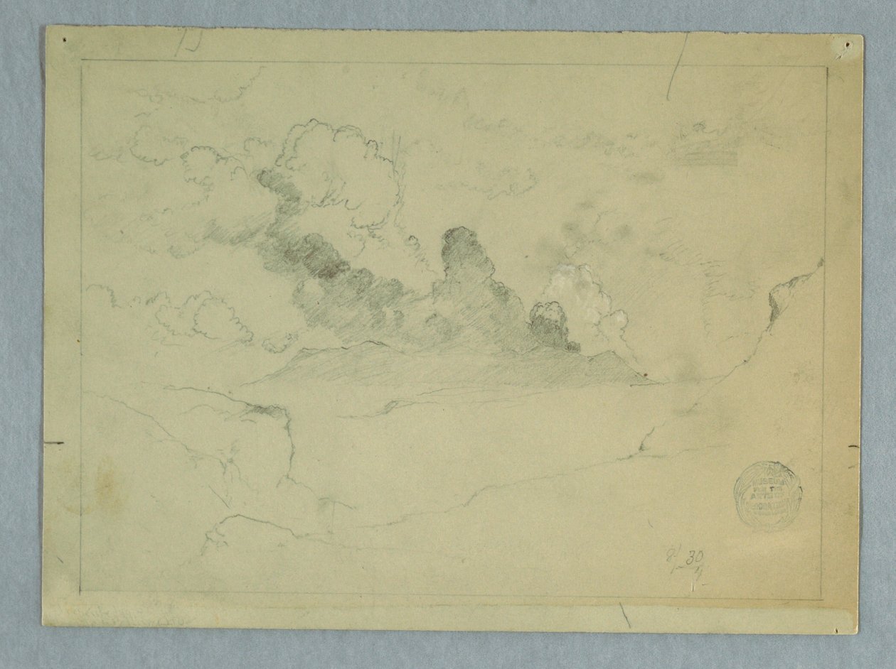 図面、サンガイ火山噴火、エクアドル、1857-62年 作： フレデリックエドウィン教会