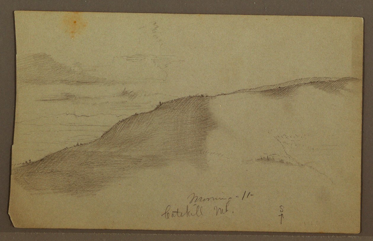 デッサン、傾斜のある山々、1860年代と思われる 作： フレデリックエドウィン教会