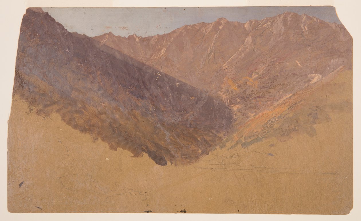 素描、大盆地の研究、カタディン山、1860-70年 作： フレデリックエドウィン教会