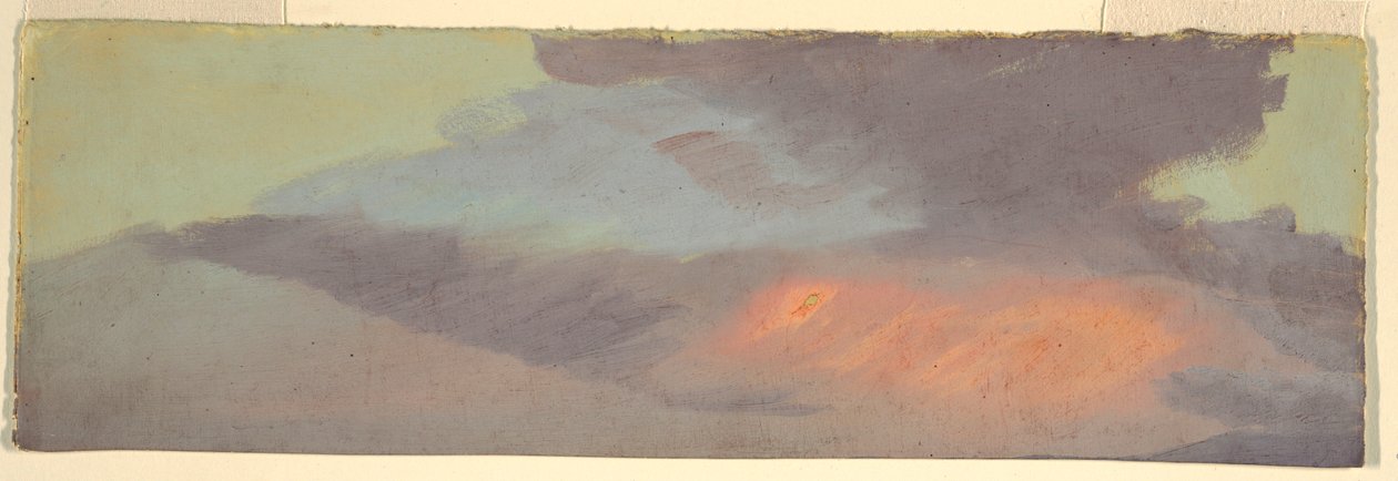 素描、夕焼け雲の習作、1880年頃 作： フレデリックエドウィン教会
