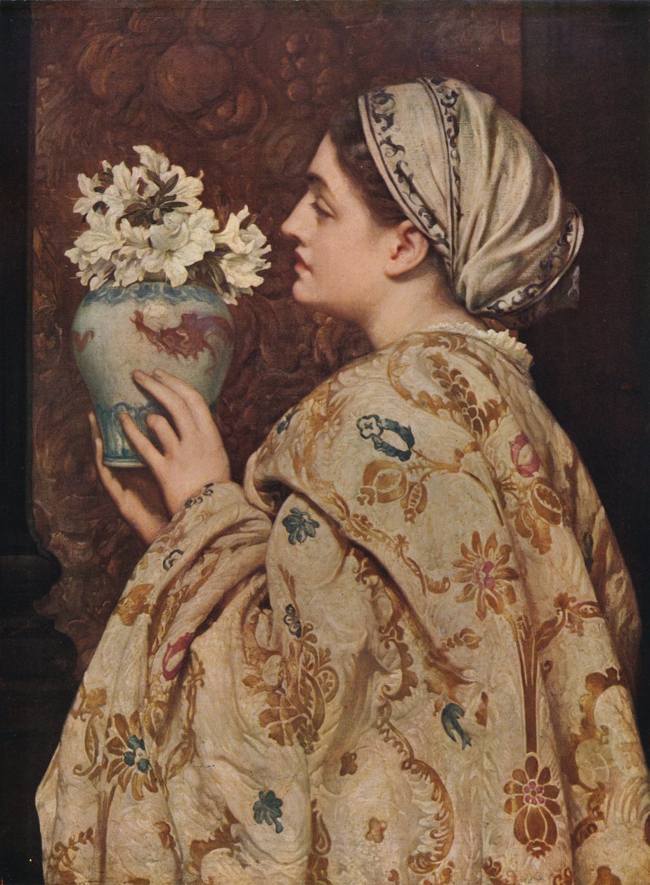ヴェネツィアの貴婦人、1866年、c1915 作： フレデリック・レイトン