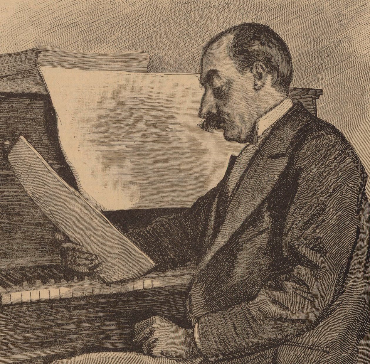 ピアニストで作曲家のアンドレ・メサジェの肖像、1853～1929年、1891年。 作： フレデリック・レガミー
