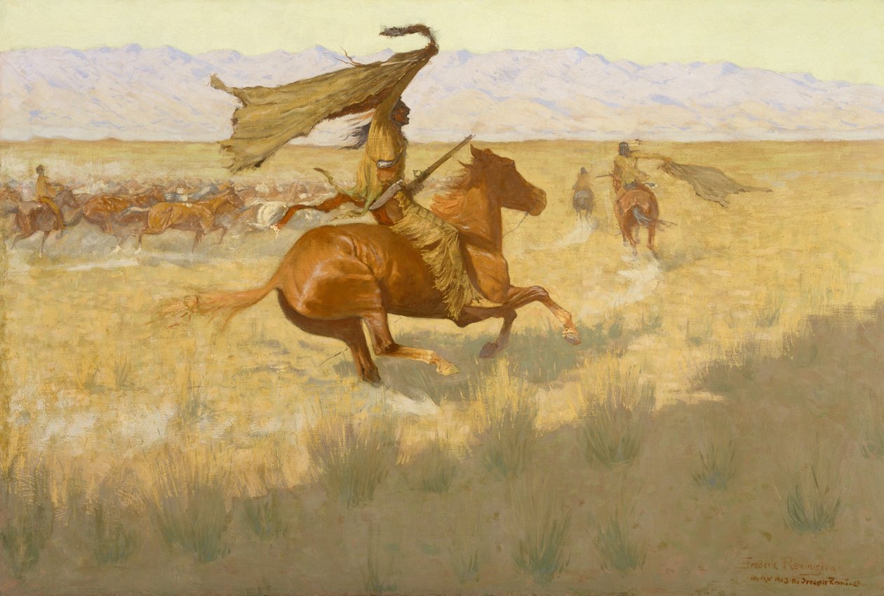 オーナーチェンジ（The Stampede; Horse Thieves） 作： フレデリック・レミントン