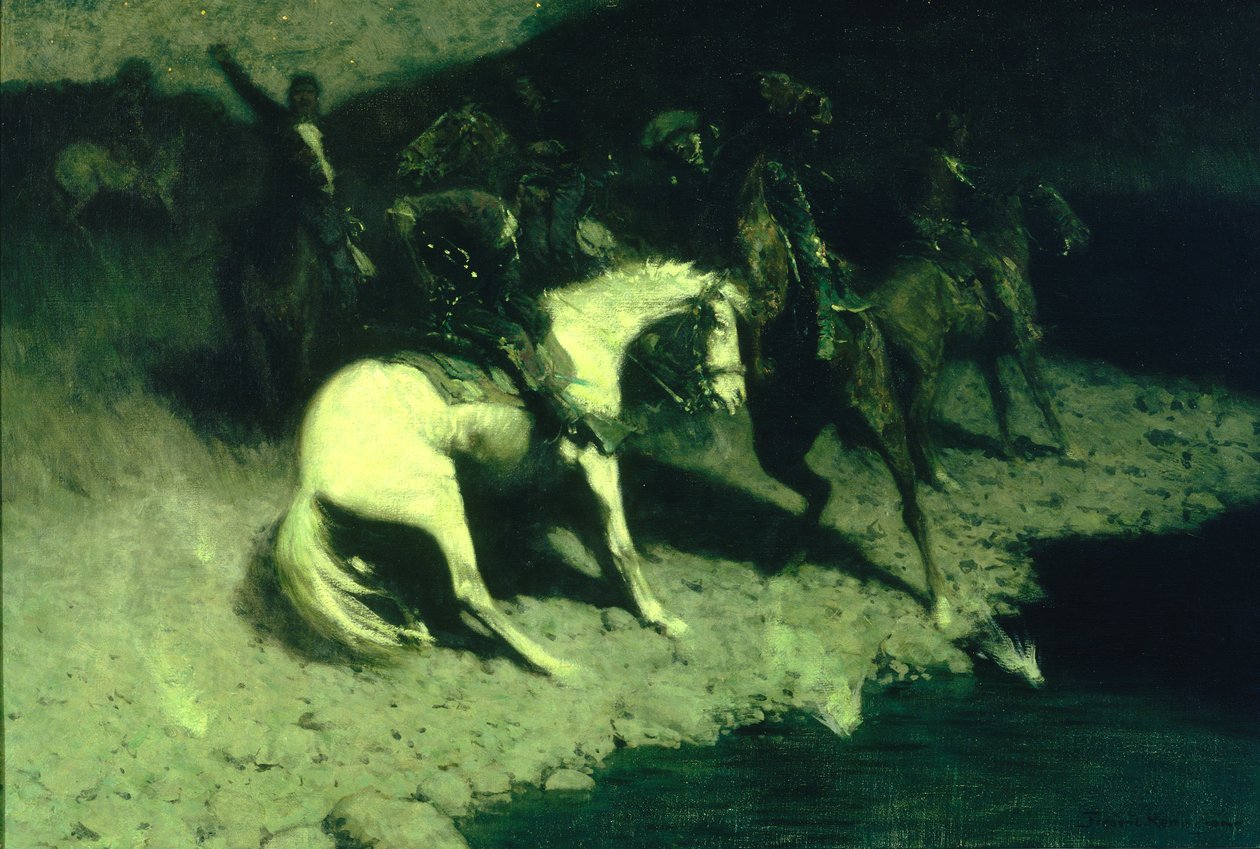 発砲、1907年。 作： フレデリック・レミントン