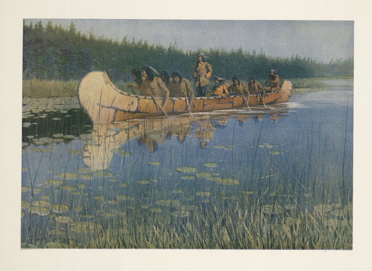 コリアーズウィークリー、パブからのピエールエスプリラディソン（1636-1710）。 1906 作： フレデリック・レミントン