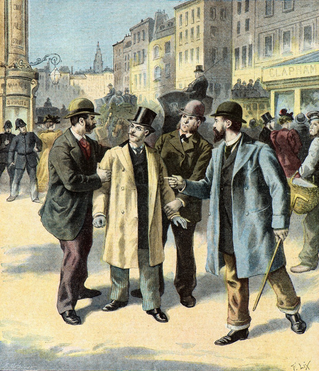 レオポルド・エミール・アロンの逮捕（1895年）（イラスト 作： フレデリック・セオドア・リックス