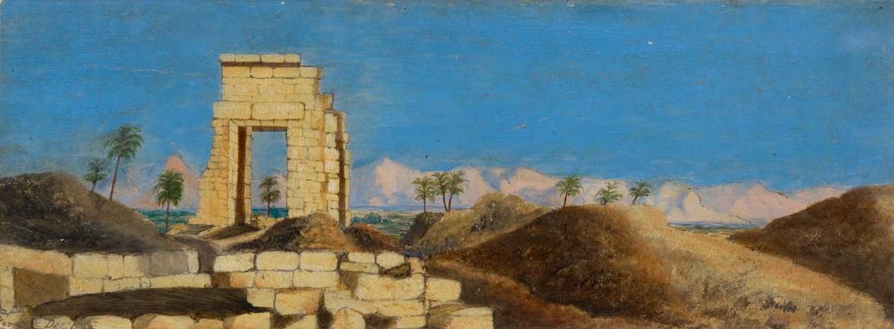 砂漠の廃墟、1846〜1907年頃（船上油） 作： スカボロードラモンドのフレデリカ伯爵夫人
