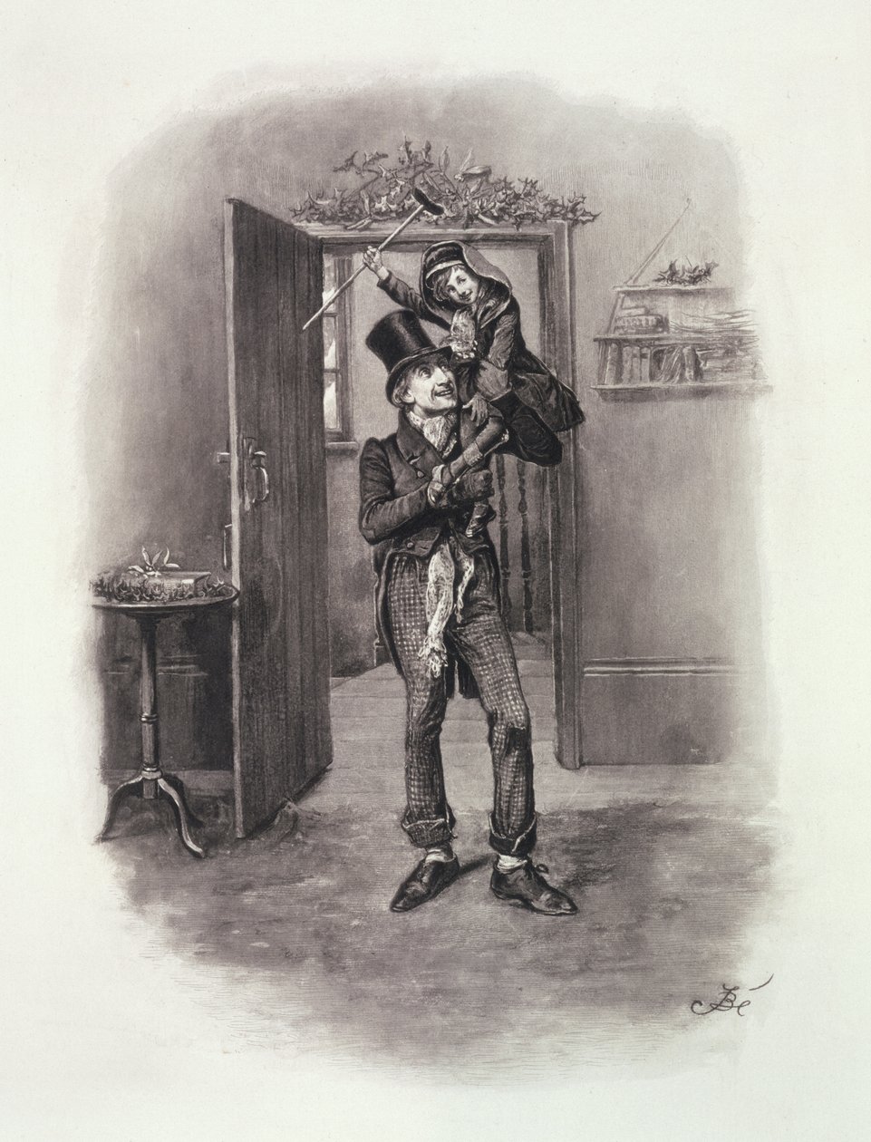 Thomas Archerによる「Charles Dickens：A Gossip about his Life」のBob CratchitとTiny Timが1894年に出版 作： フレデリック・バーナード