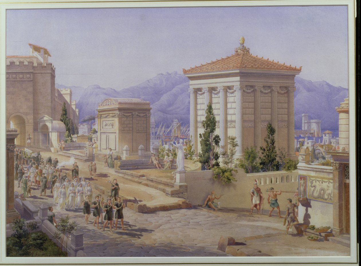 Via dei Sarpolcri、ポンペイ、1855年頃 作： フレデリック・ペプス・コッカレル