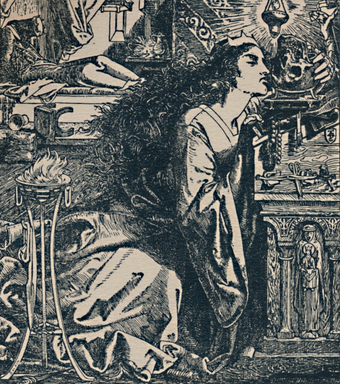 「ロザモンド、ロンバードの女王」、c1850-1900、1923 作： フレデリックアウグストゥスサンディ