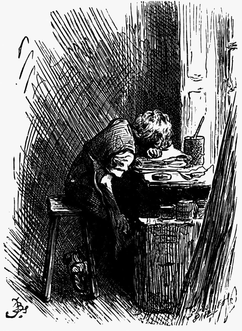 黒塗り倉庫のディケンズ、1880年代 作： フレデリック・バーナード