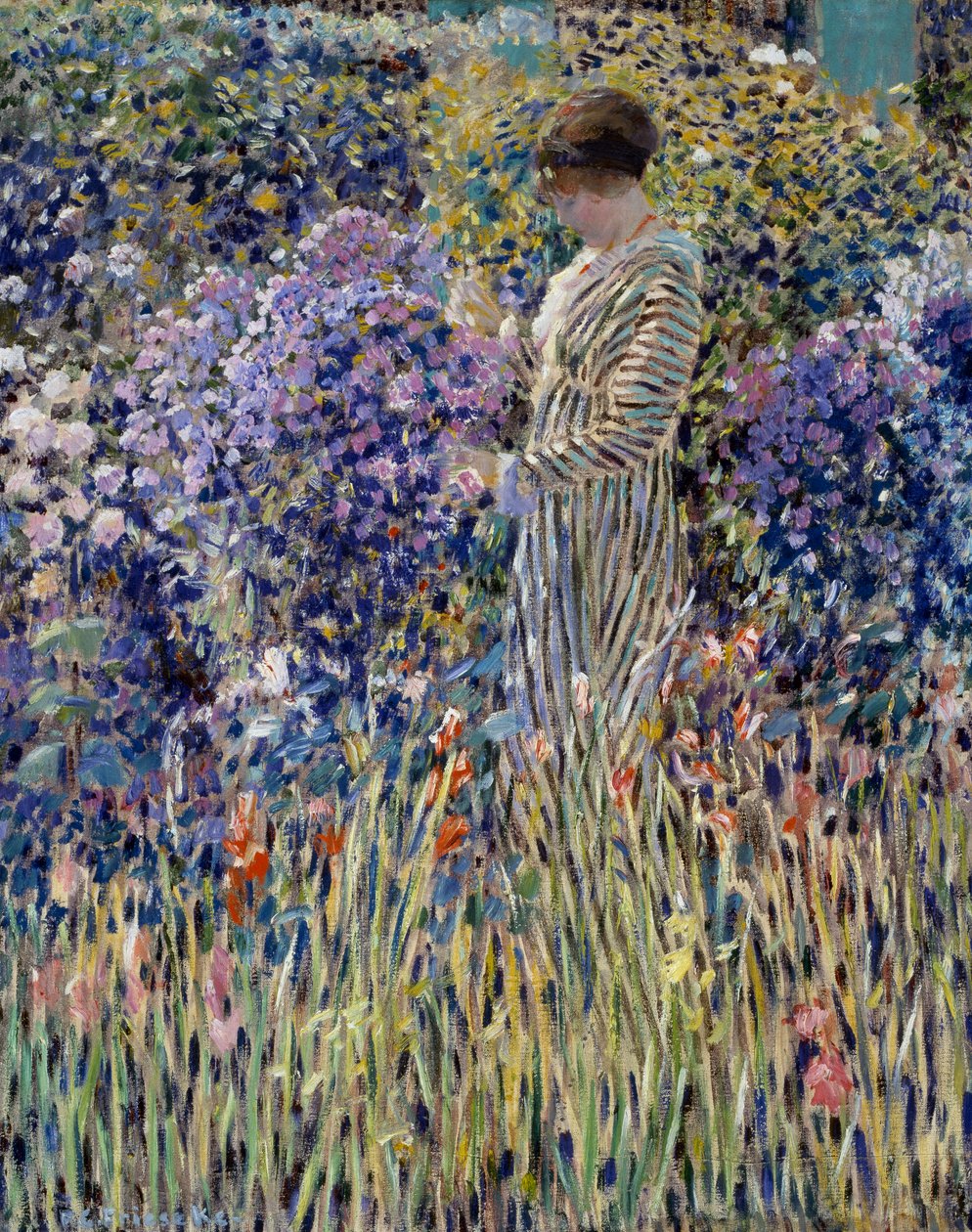 庭の女」、1912年頃、フレデリック・カール・フリーゼケ（1874-1939）による絵画、油彩・キャンバス、81x65 cm 作： フレデリック・カール・フリーゼケ