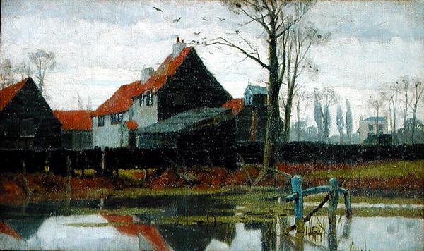 農場の建物」1889年頃（油彩・キャンバス） 作： フレデリック・ケイリー・ロビンソン