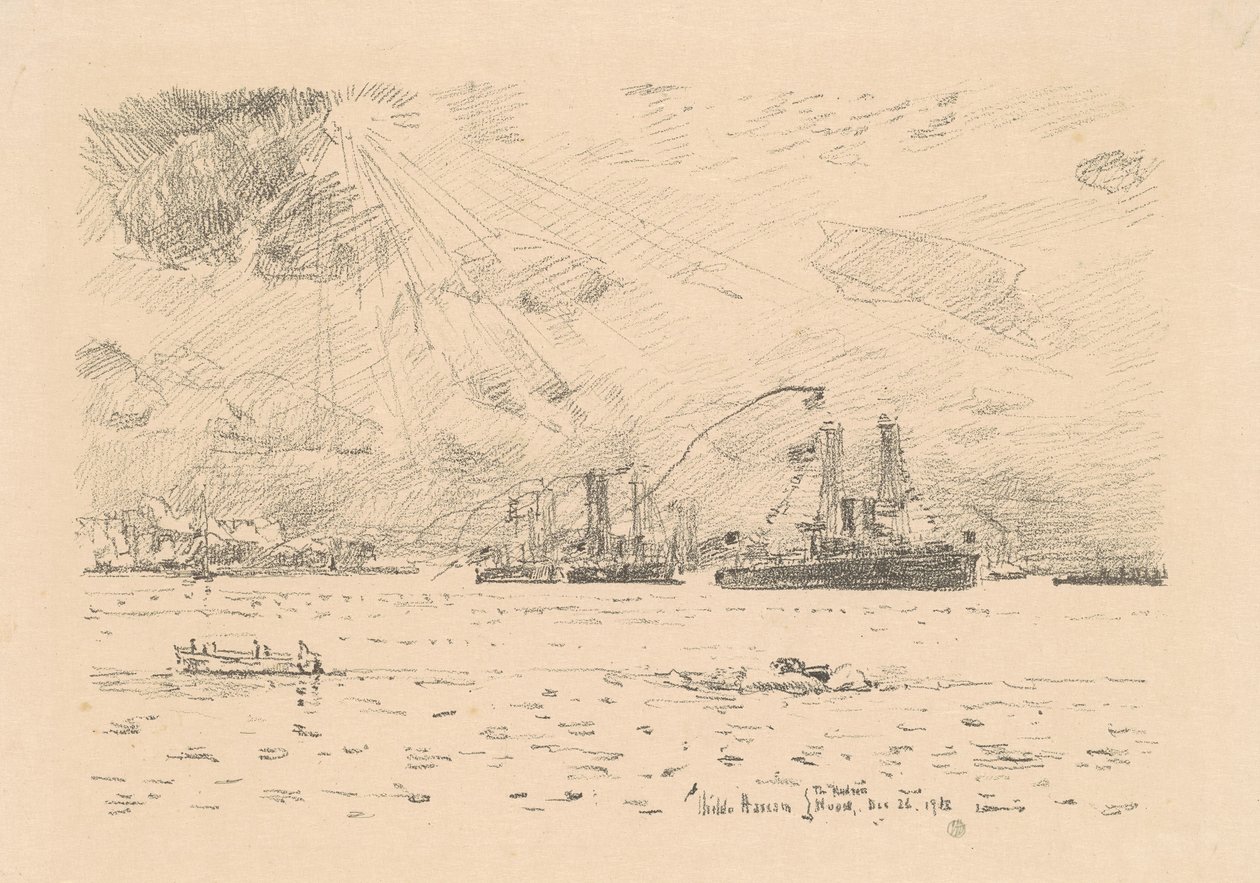 艦隊の帰還、1918 年。 作： フレデリックチャイルドハッサム
