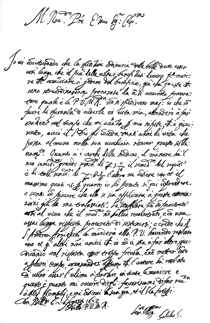 ガリレオ・ガリレイによる手紙、1627年1865年。 作： フレデリック・ジョージ・ネザーリフト