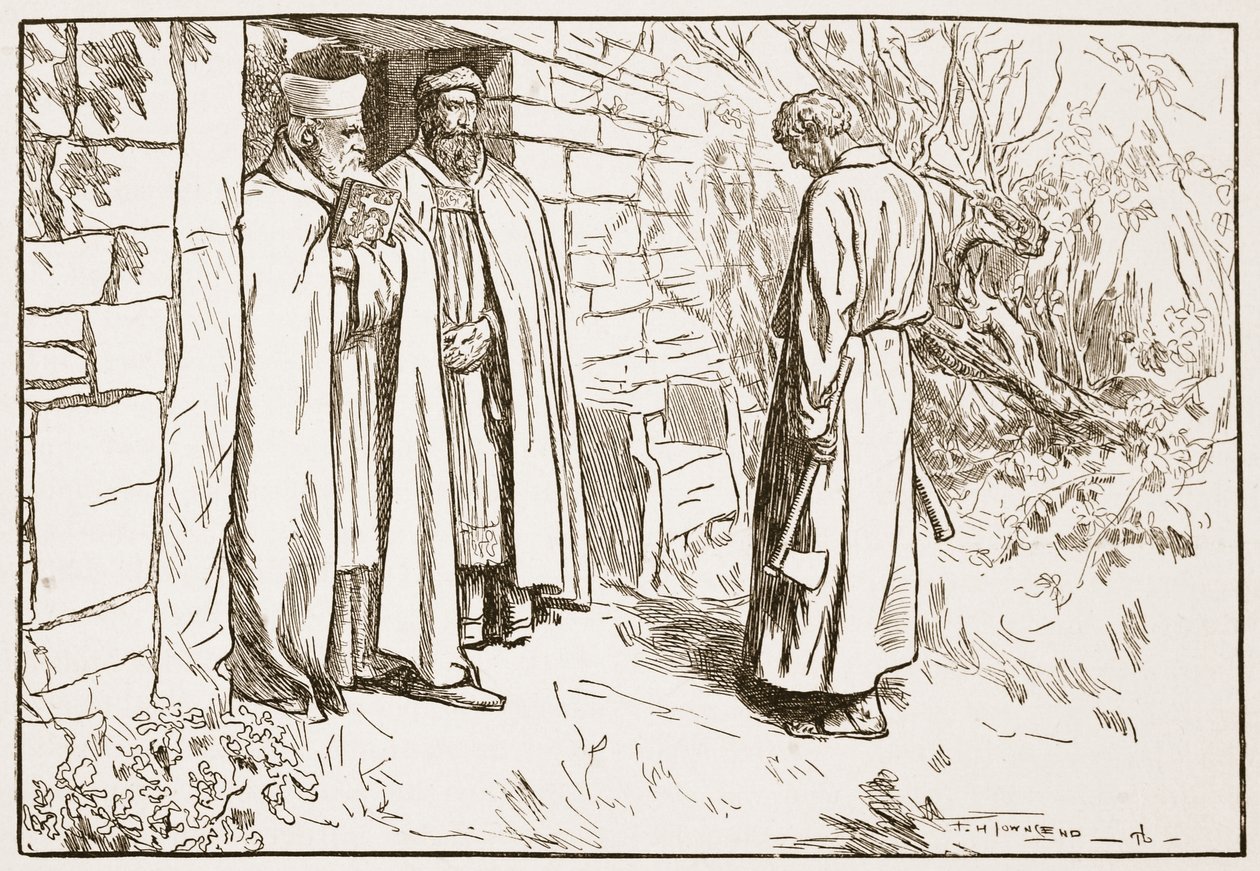 修道院でのOwini、HDM Spence-Jonesによる「イングランドの教会：人々の歴史」のイラスト、パブ。 1910年頃（セピア写真） 作： フレデリック・ヘンリー・タウンゼント