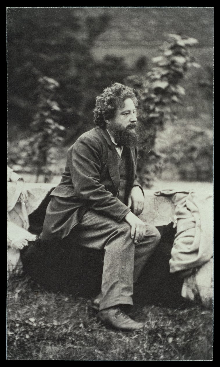 ウィリアム・モリス（1834-96）のポートレート写真by Frederick Hollyer（1837-1933）（セピア写真） 作： フレデリック・ホリアー