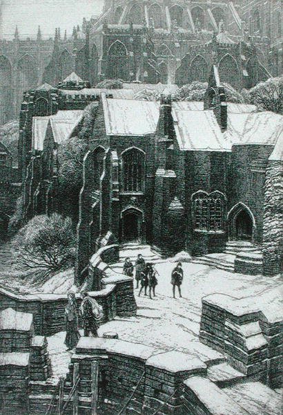 The Almonry, Chipping Campden 1925 (エッチング) 作： フレデリック・ランドシーア・モーア・グリッグス