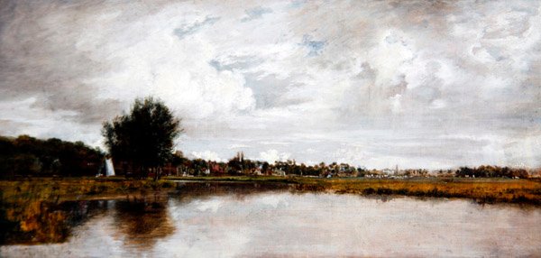 ノリッチ近郊ソープのイェア川 1820-21年頃 （油彩・キャンバス） 作： フレデリックウォーターズワッツ
