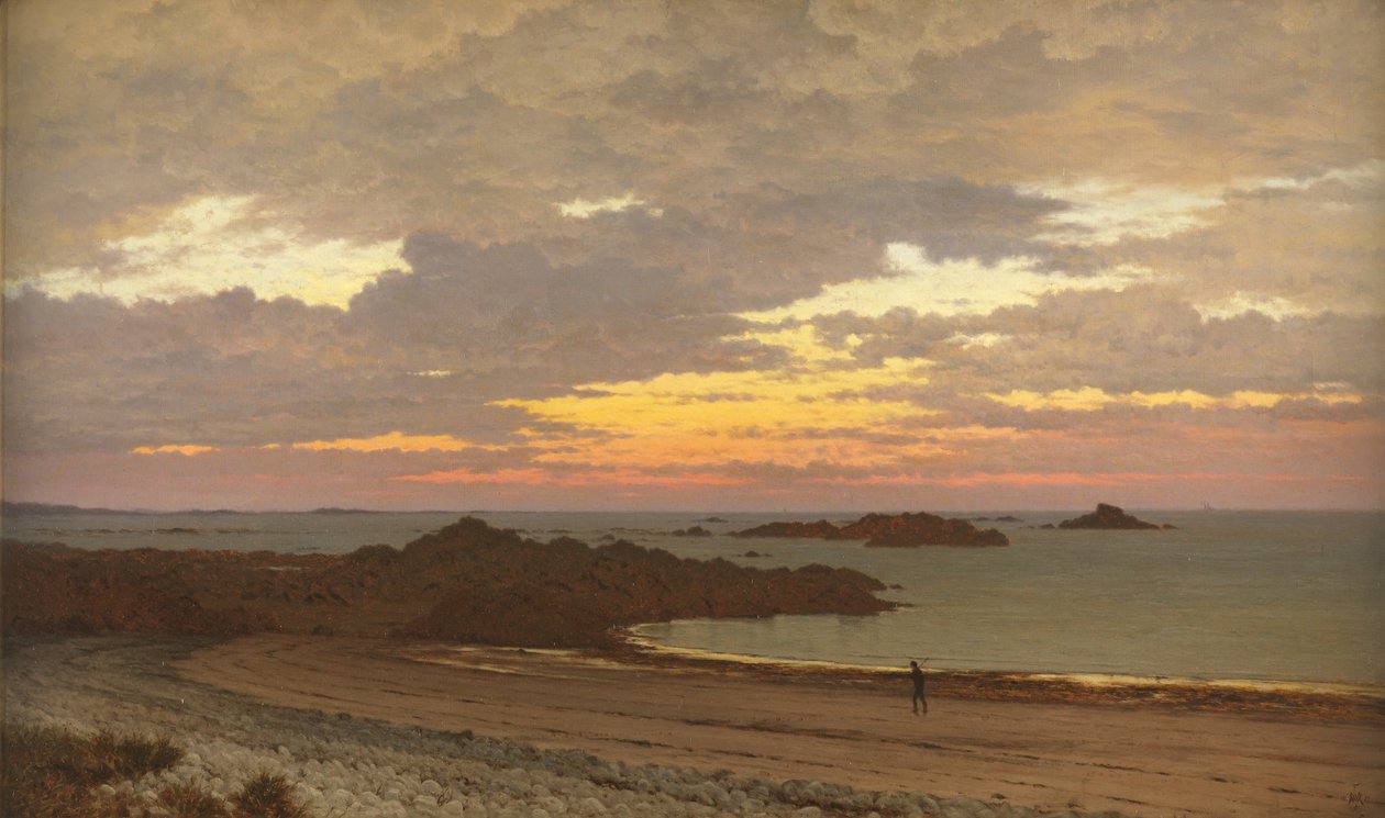 海岸の夕べ、1887 作： フレデリック・ウィリアム・マイヤー