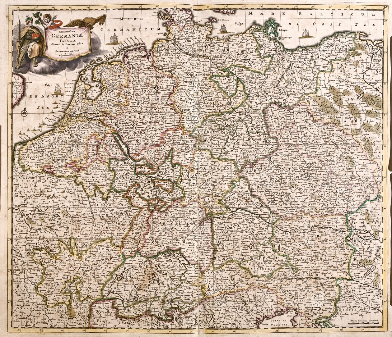 ドイツの地図（エッチング 作： フレデリック・デ・ウィット