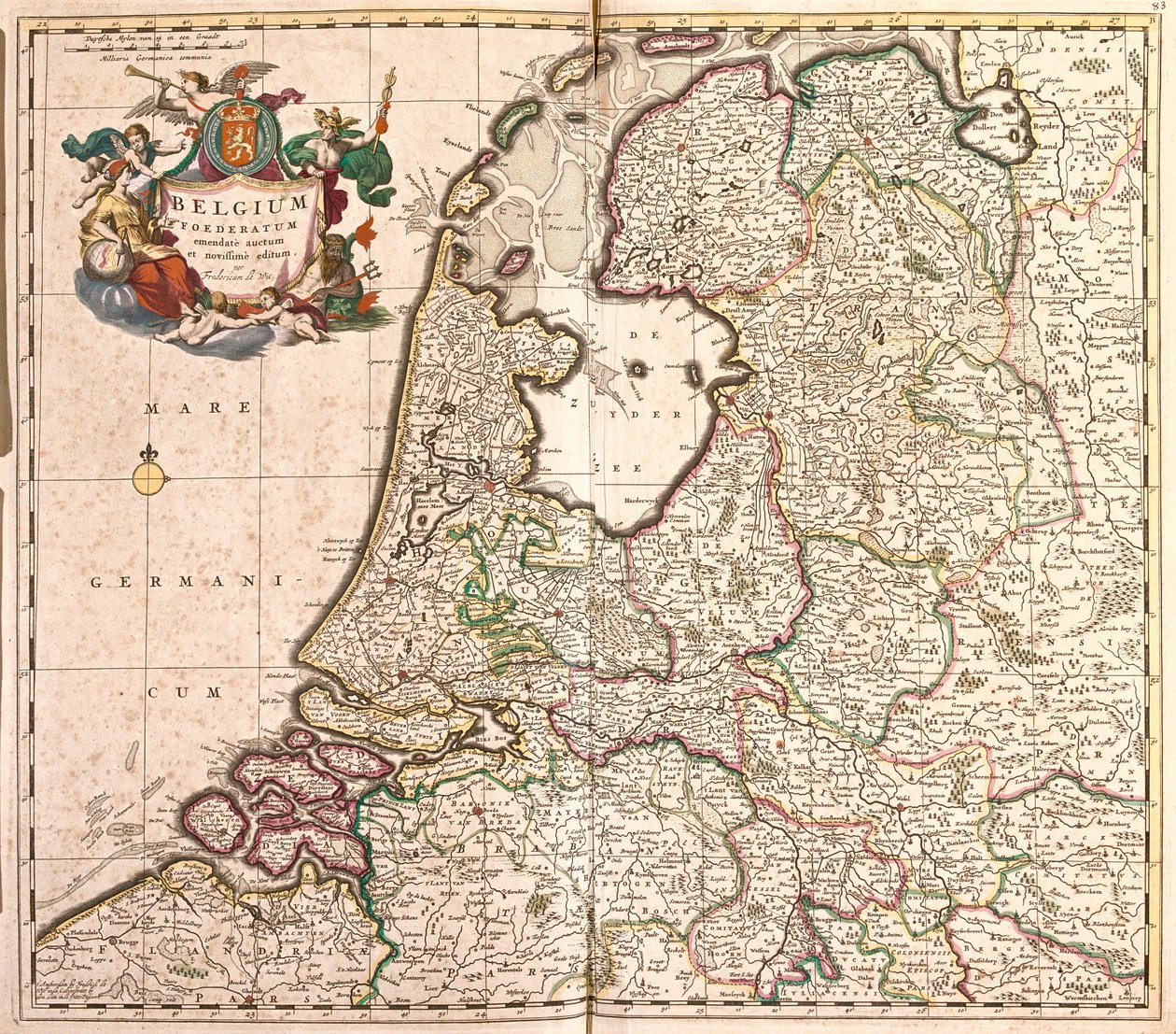 ベルギー連邦の地図（エッチング 作： フレデリック・デ・ウィット