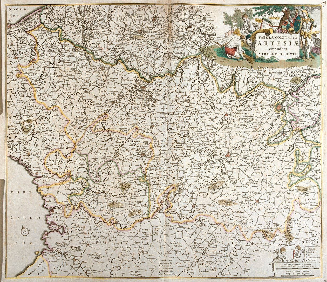 アルトワ伯爵の地図（フランス）（銅版画 作： フレデリック・デ・ウィット