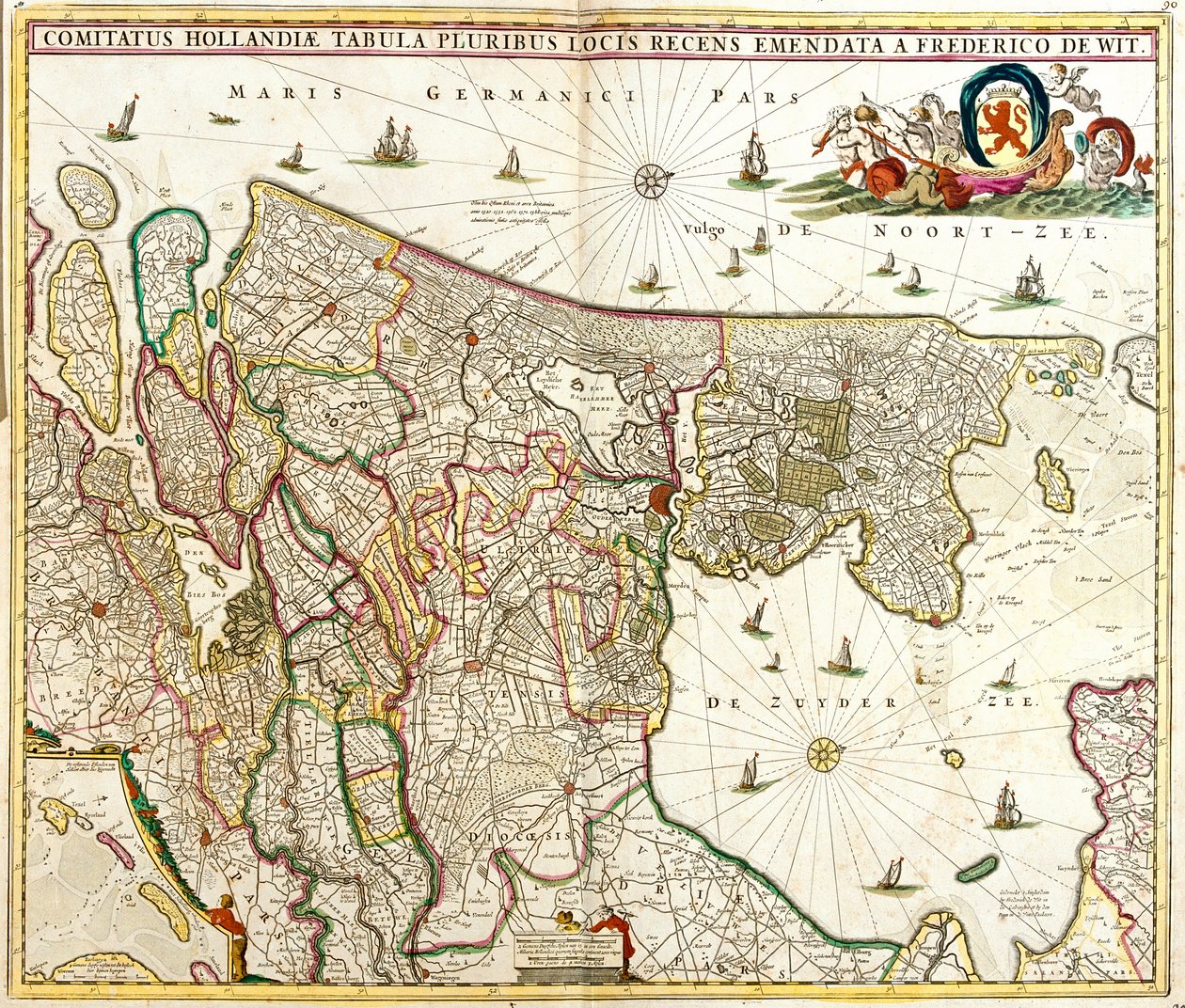 オランダ伯爵の地図（エッチング 作： フレデリック・デ・ウィット