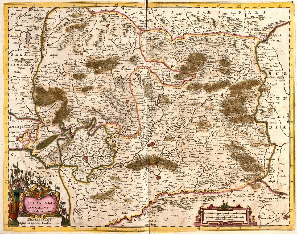 ロレーヌ公国(フランス)の地図(エッチング) 作： フレデリック・デ・ウィット
