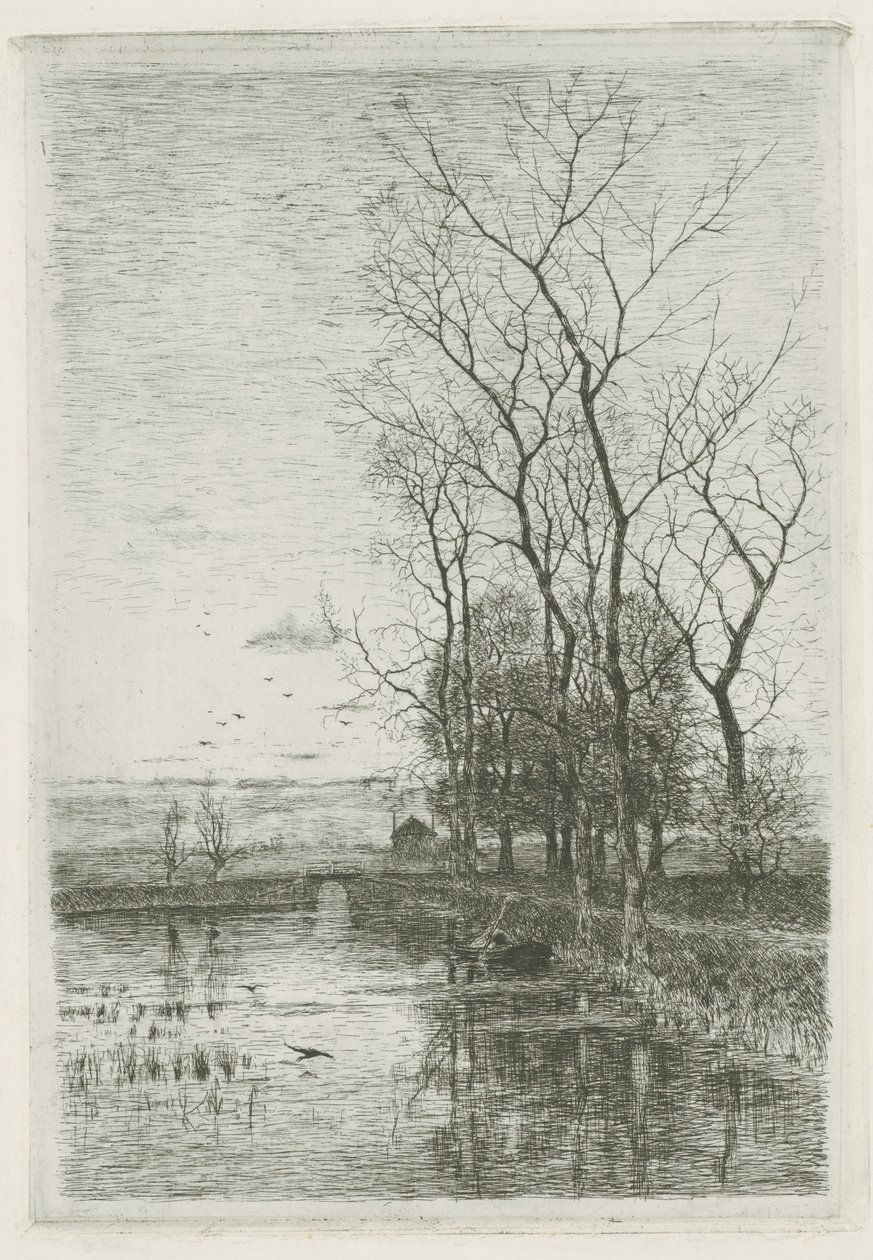 小さな橋 作： Fredericus Jacobus van Rossum du Chattel（アーティストによる署名）