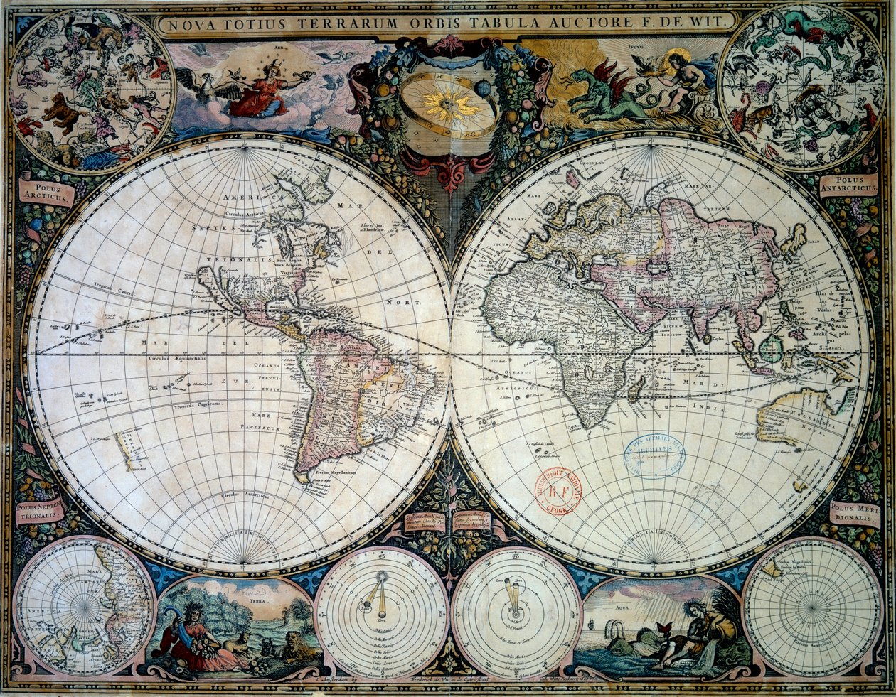 フレデリック・デ・ウィット（17世紀）による平面図（ec.holl.）1660年パリ、B.N. 作： フレデリク・デ（後）ウィット