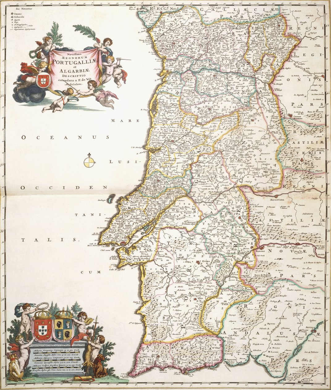 ポルトガルを示す地図、1680年頃 作： フレデリク・デ・ウィット