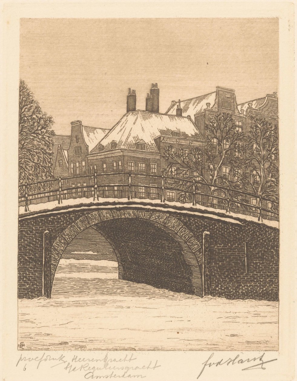 Reguliersgracht、アムステルダムの Heerengracht (オブジェクトの元のタイトル) 作： Frederik van der Harst（アーティストによる署名）