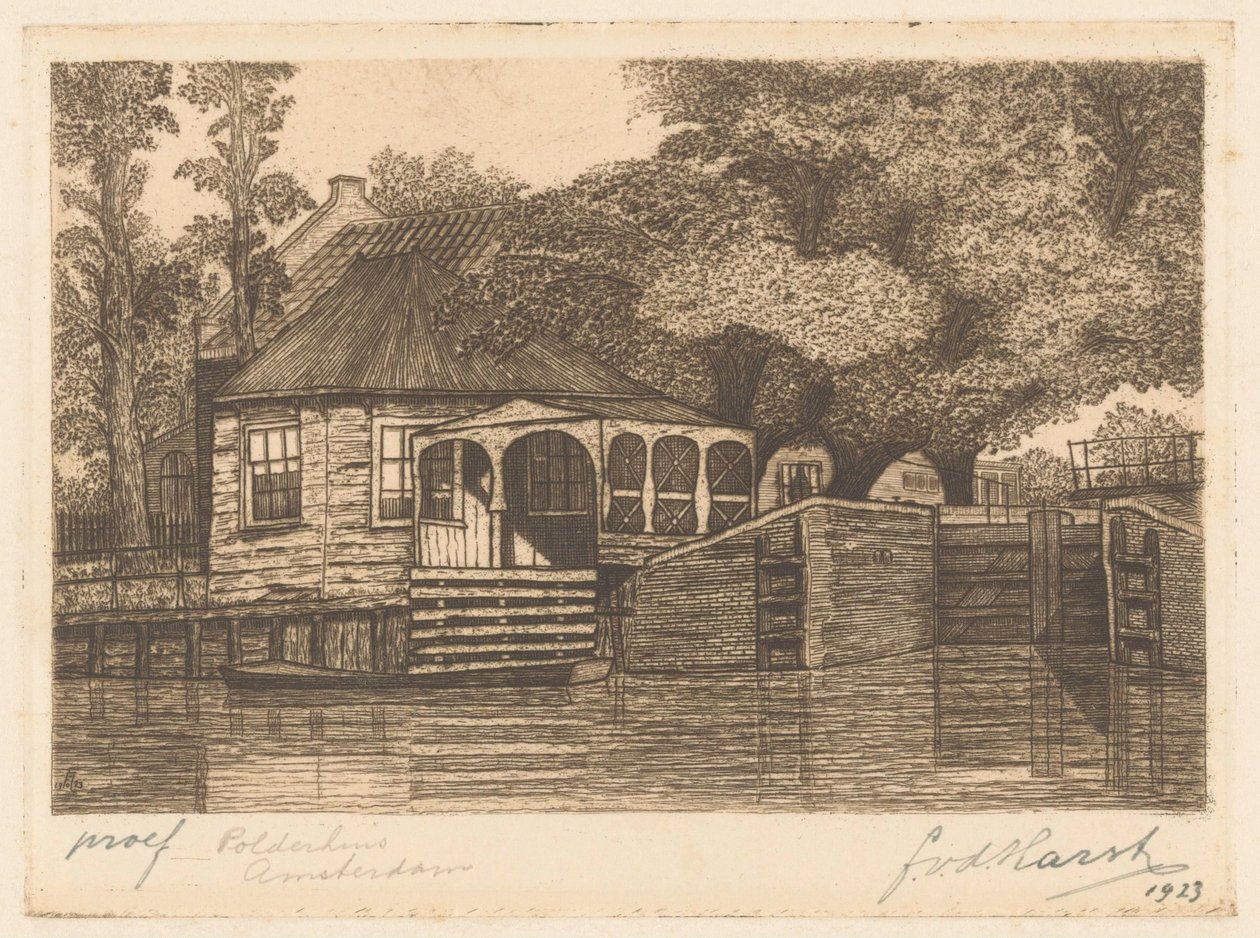 Polderhuis (オブジェクトの元のタイトル) 作： Frederik van der Harst（アーティストによる署名）