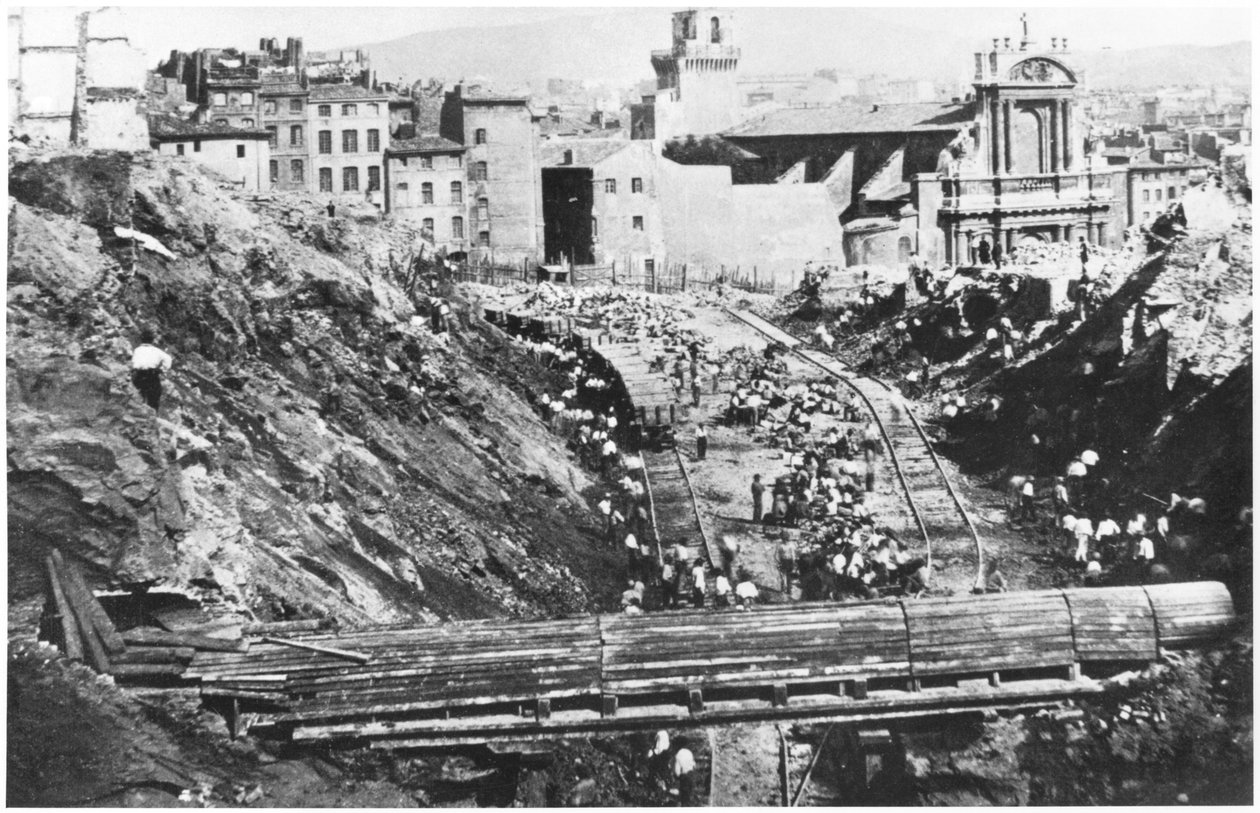 マルセイユのインペリアーレ通りの建物、1863 作： フランスの写真家