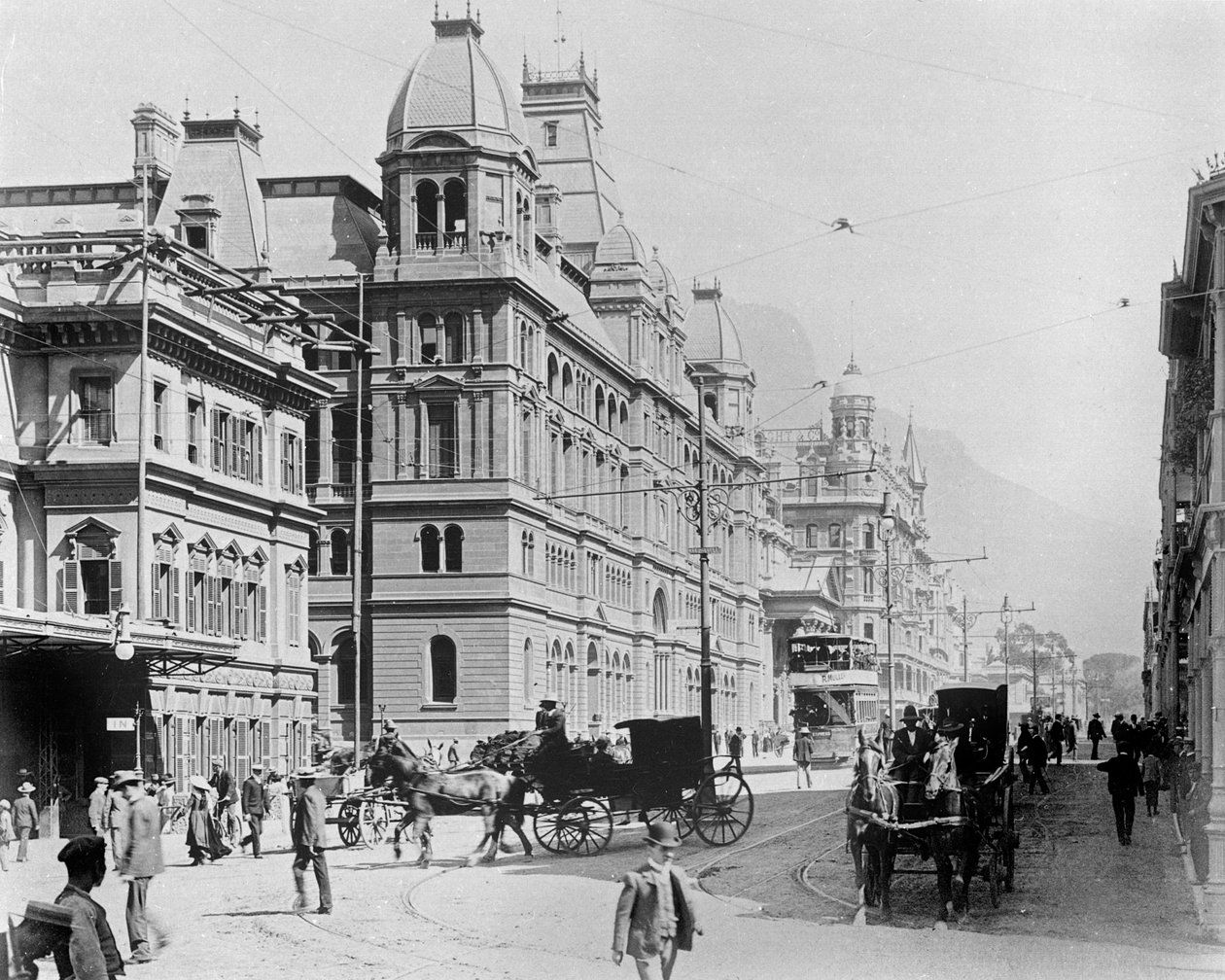 ケープタウン：New Adderley Street、c.1914（bw写真） 作： フランスの写真家