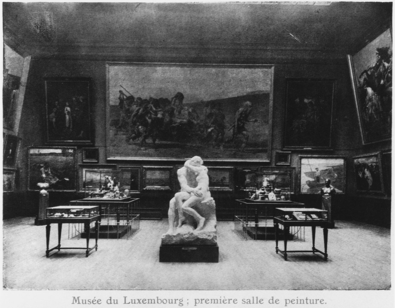 オーギュストロダンのキスによる絵画の最初の部屋、リュクサンブール美術館、パリ、1910年 作： フランスの写真家