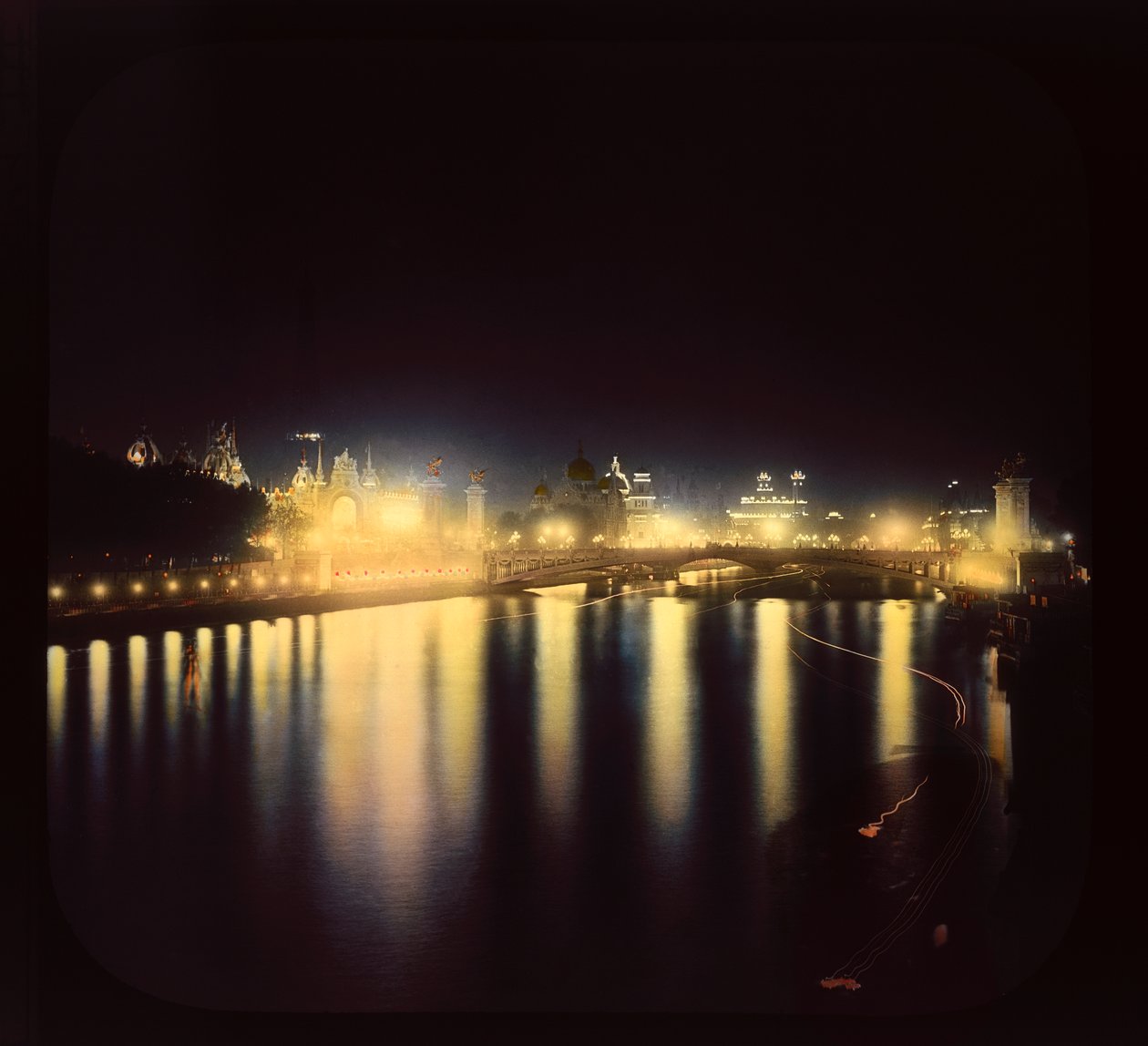 パリ万博：夜景、1900年（ランタンスライド） 作： フランスの写真家