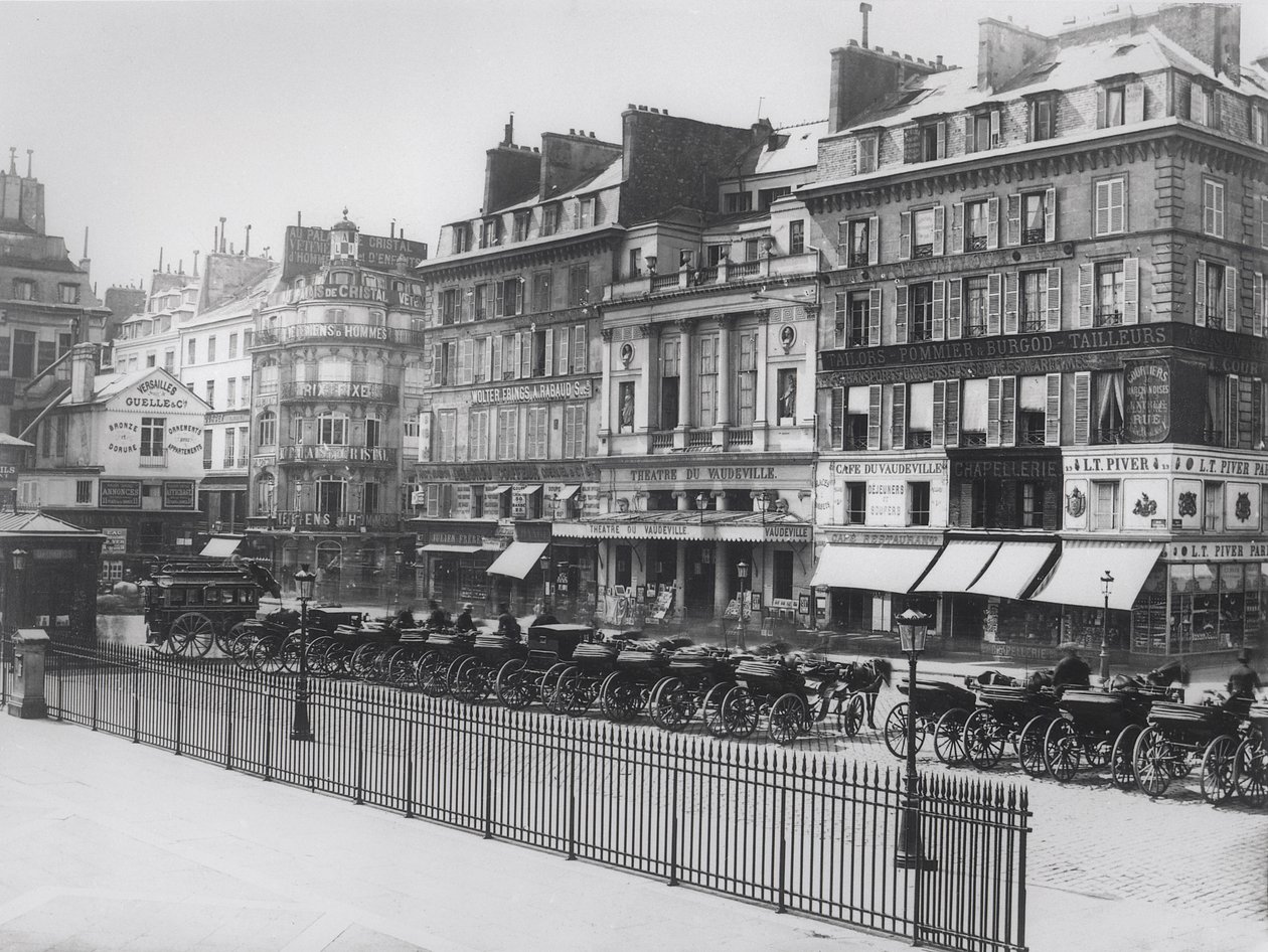 パリのブールス広場、1860〜70年頃 作： フランスの写真家