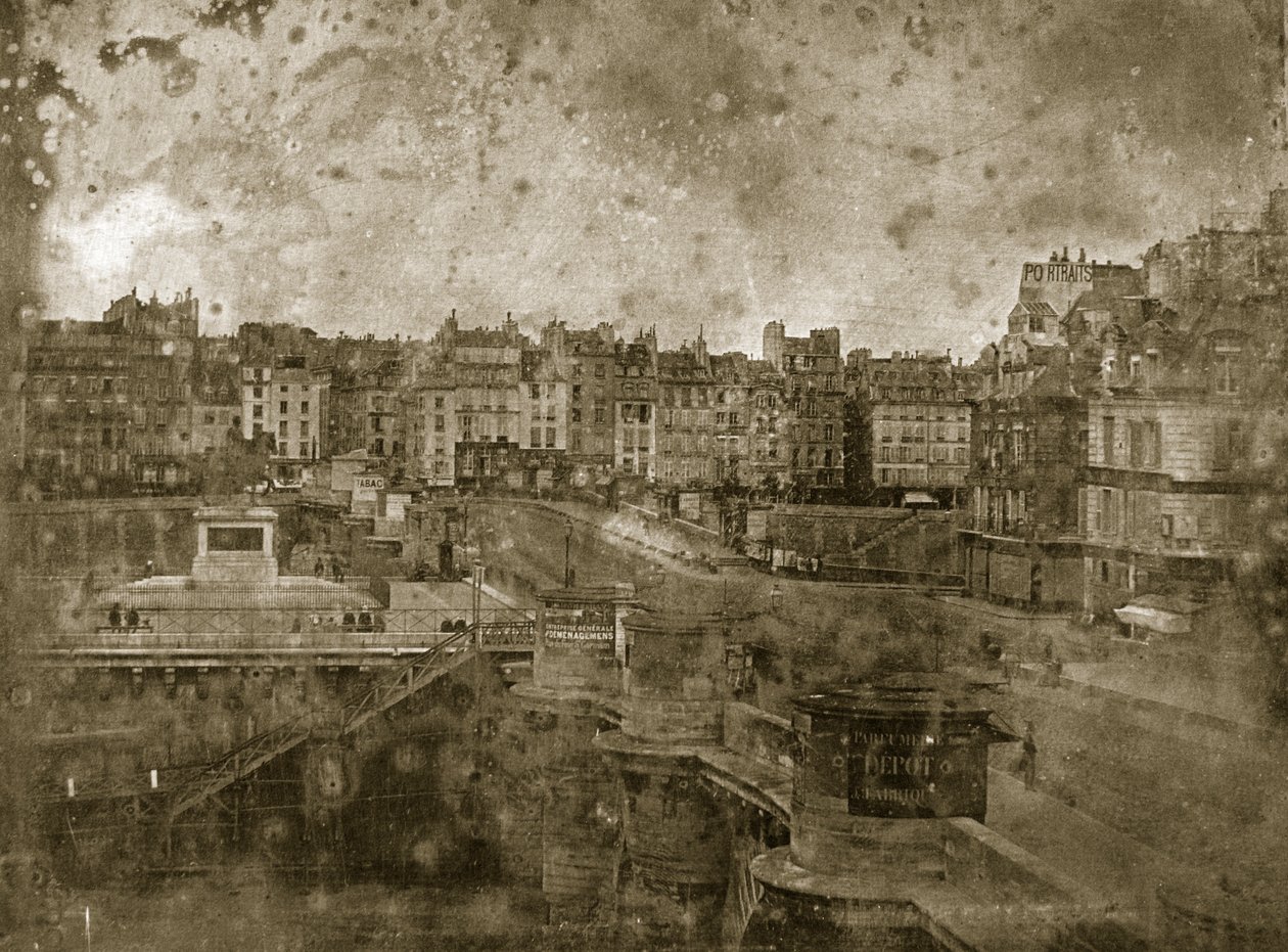 ポンヌフ、パリ、1841年 作： フランスの写真家