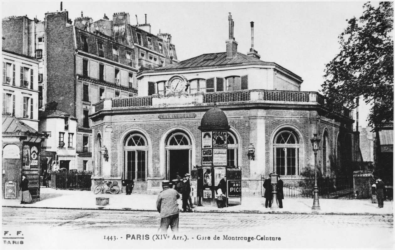 モンルージュ駅、パリ、1900年頃を描いたポストカード 作： フランスの写真家