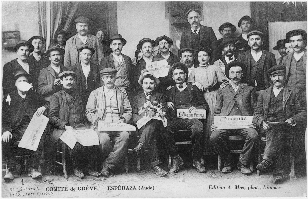 エスペラザでのストライカーズ委員会、1910 作： フランスの写真家