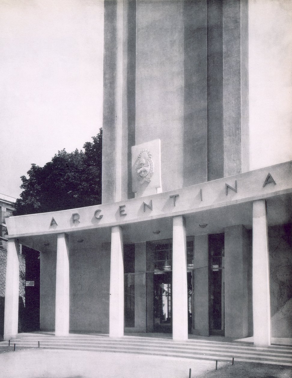 1937年のパリ万博でのアルゼンチンの建物 作： フランスの写真家