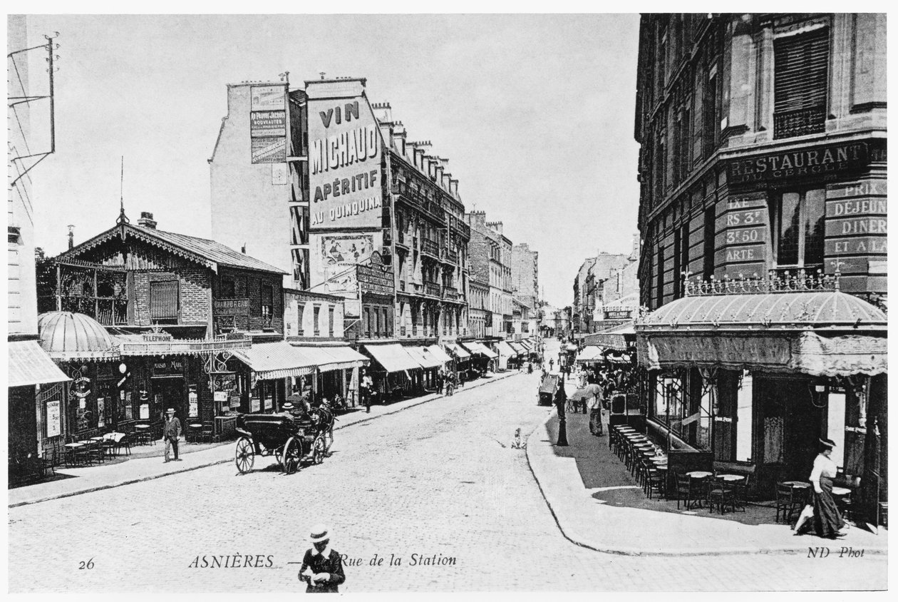 アニエール、リュドラ駅の眺め、1900年頃 作： フランスの写真家