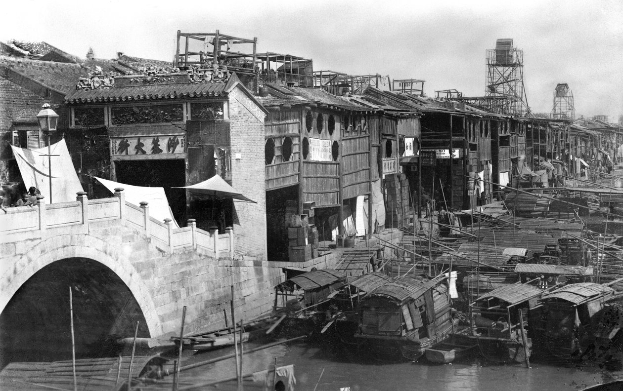 広東、中国の眺め、1900年頃 作： フランスの写真家