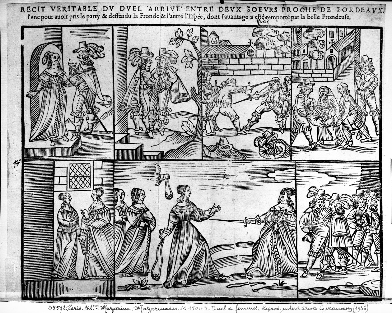 ボルドー近郊の2人の姉妹間の決闘、1650年 作： フランス語学校